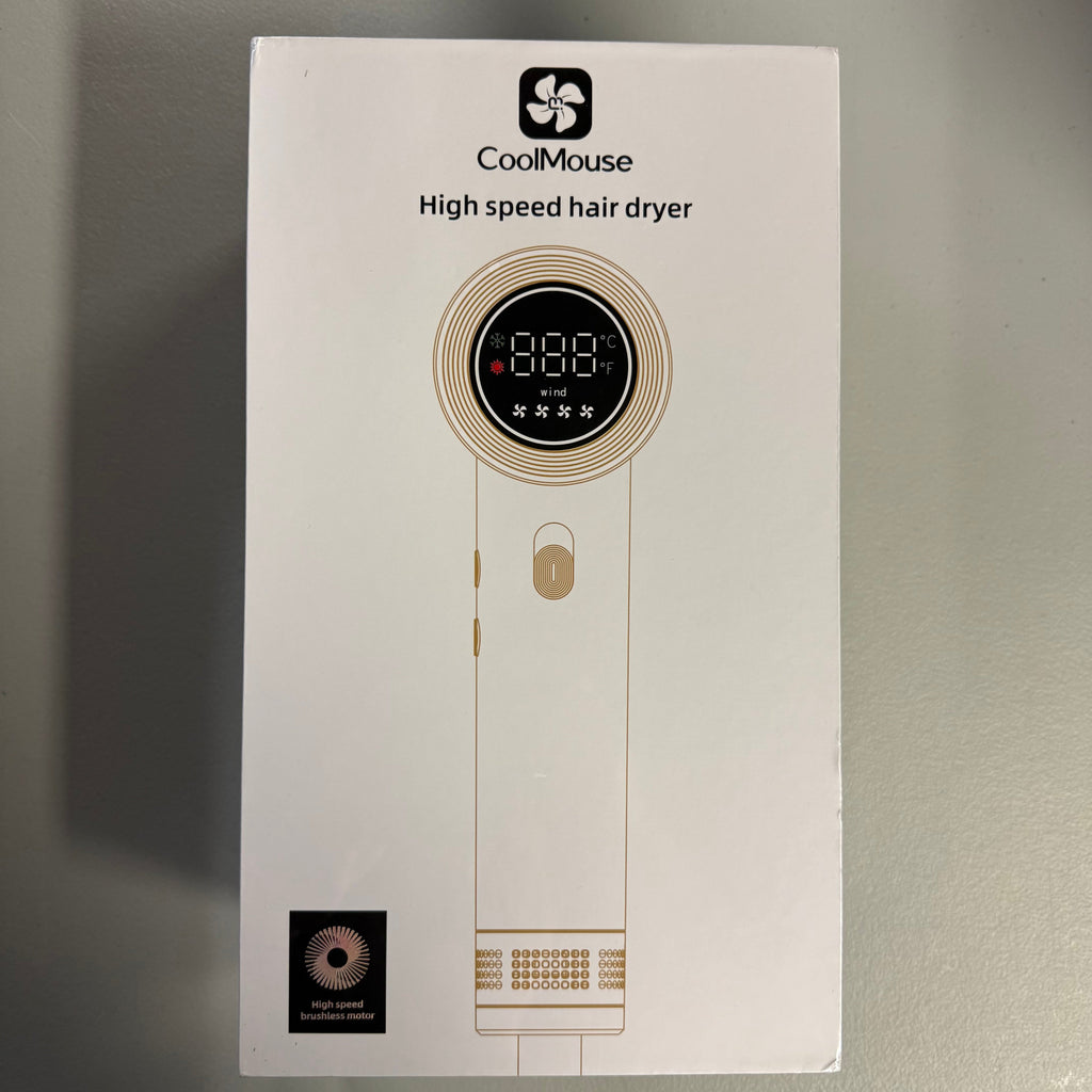 CoolMouse High Speed Hair Dryer - White/Gold (Brand New)