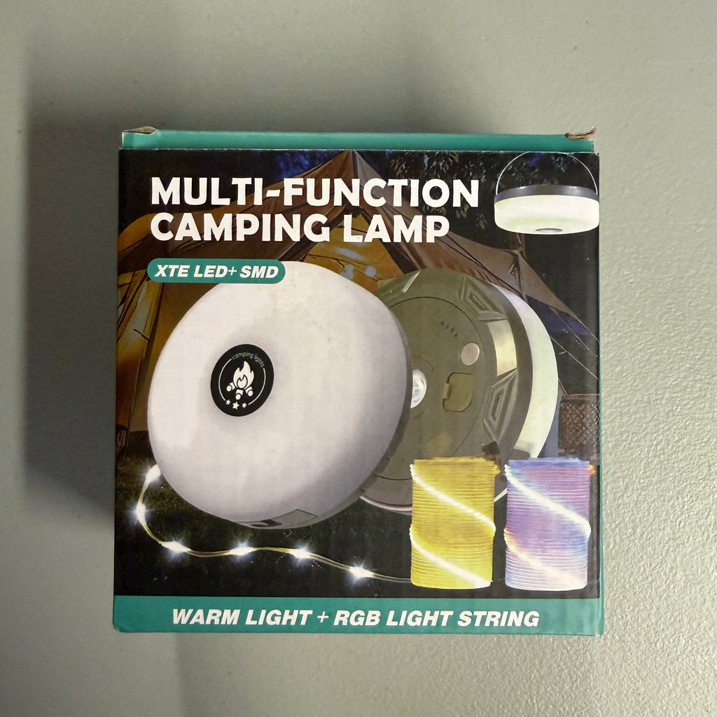 Multi-Function Camping Lamp with RGB Light String & Power Bank - HL-986 (Open Box, Like New)