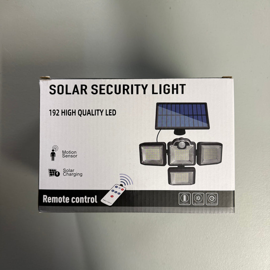 Solar Security Light 192 High Quality LED with Remote Control - 4 Head (Open Box)