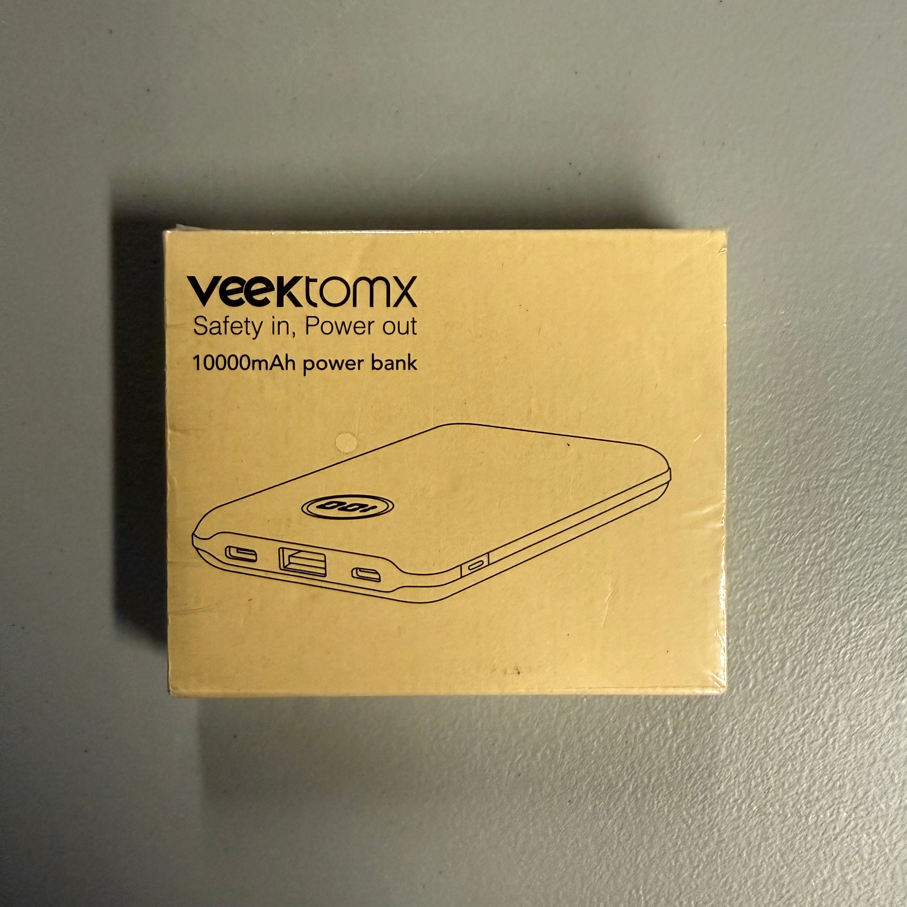 veektomx 10000mAh Portable Power Bank - Safety in, Power out (New)