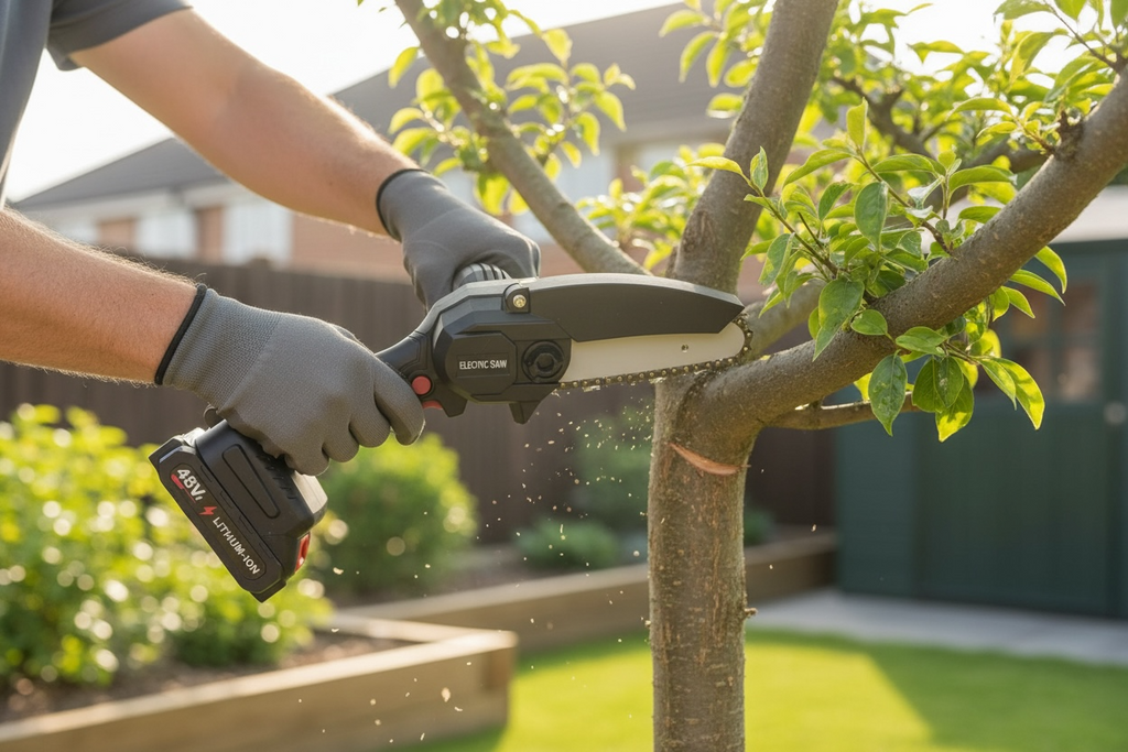 Mini Electric Chainsaw - Cordless Portable Chainsaw with Battery and Charger
