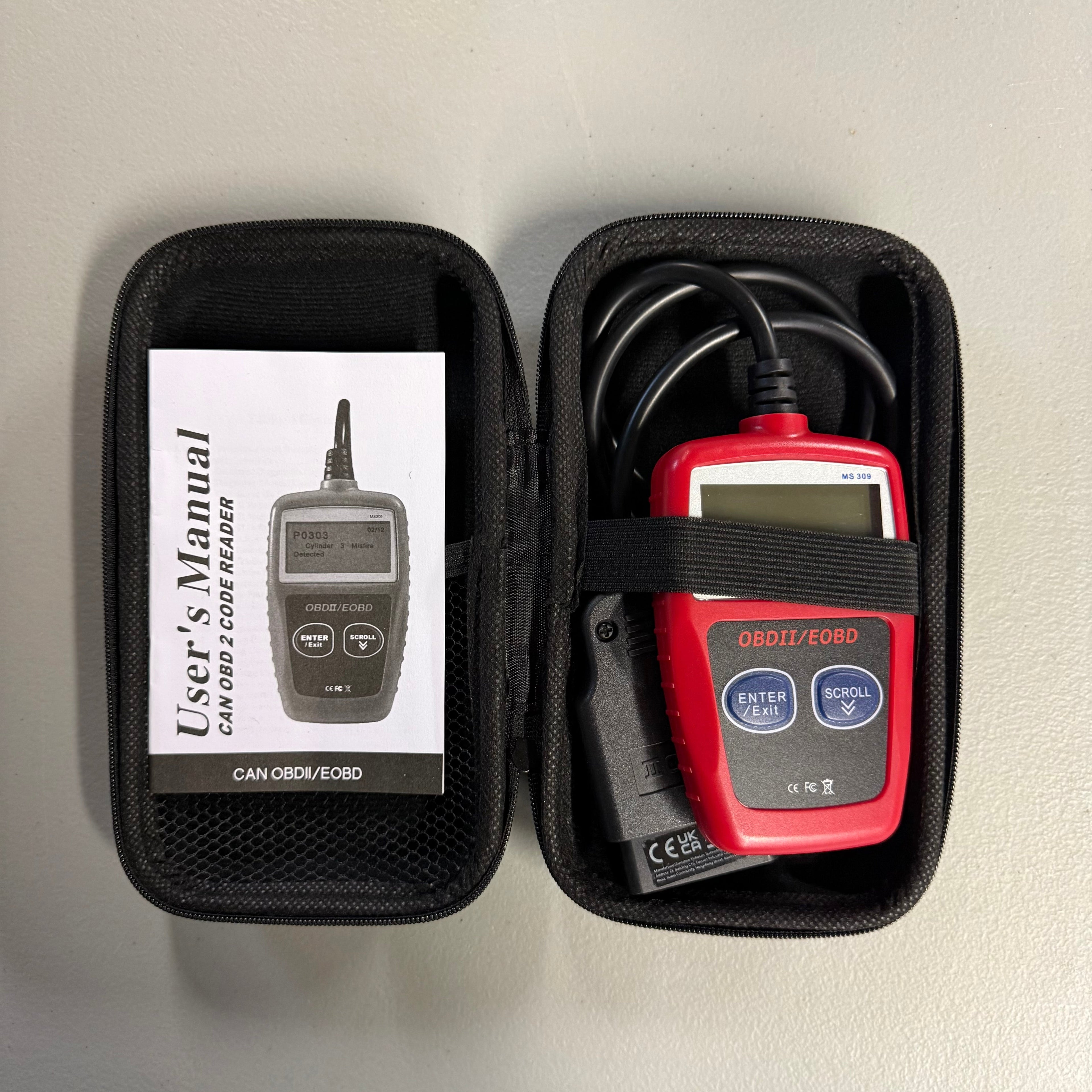 OBD2/EOBD Car Diagnostic Code Reader Scanner with Carrying Case - MS309