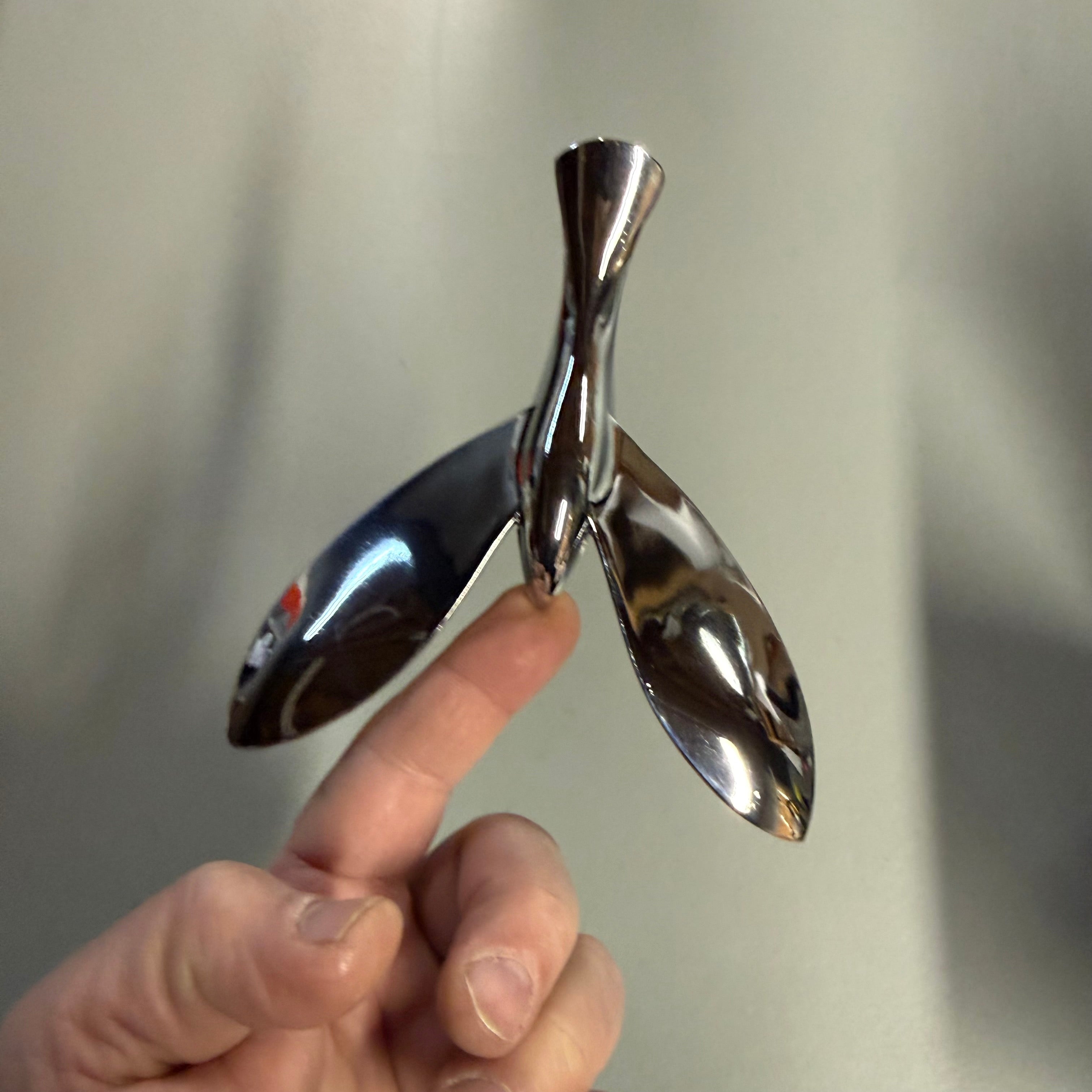 Whale Tail Bottle Opener Set - Chrome Finish Bar Accessory