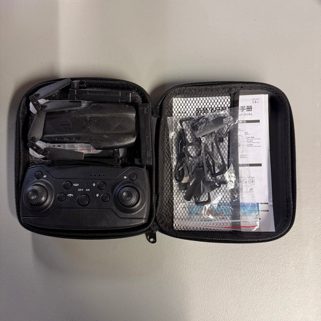 Foldable Drone with HD Camera & LED Lights - Complete Kit (Open Box, Like New)