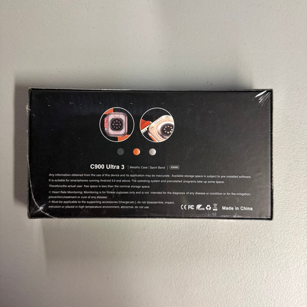 C900 Ultra 3 Smartwatch - 2.19" Infinite Display with Heart Rate Monitor (New)