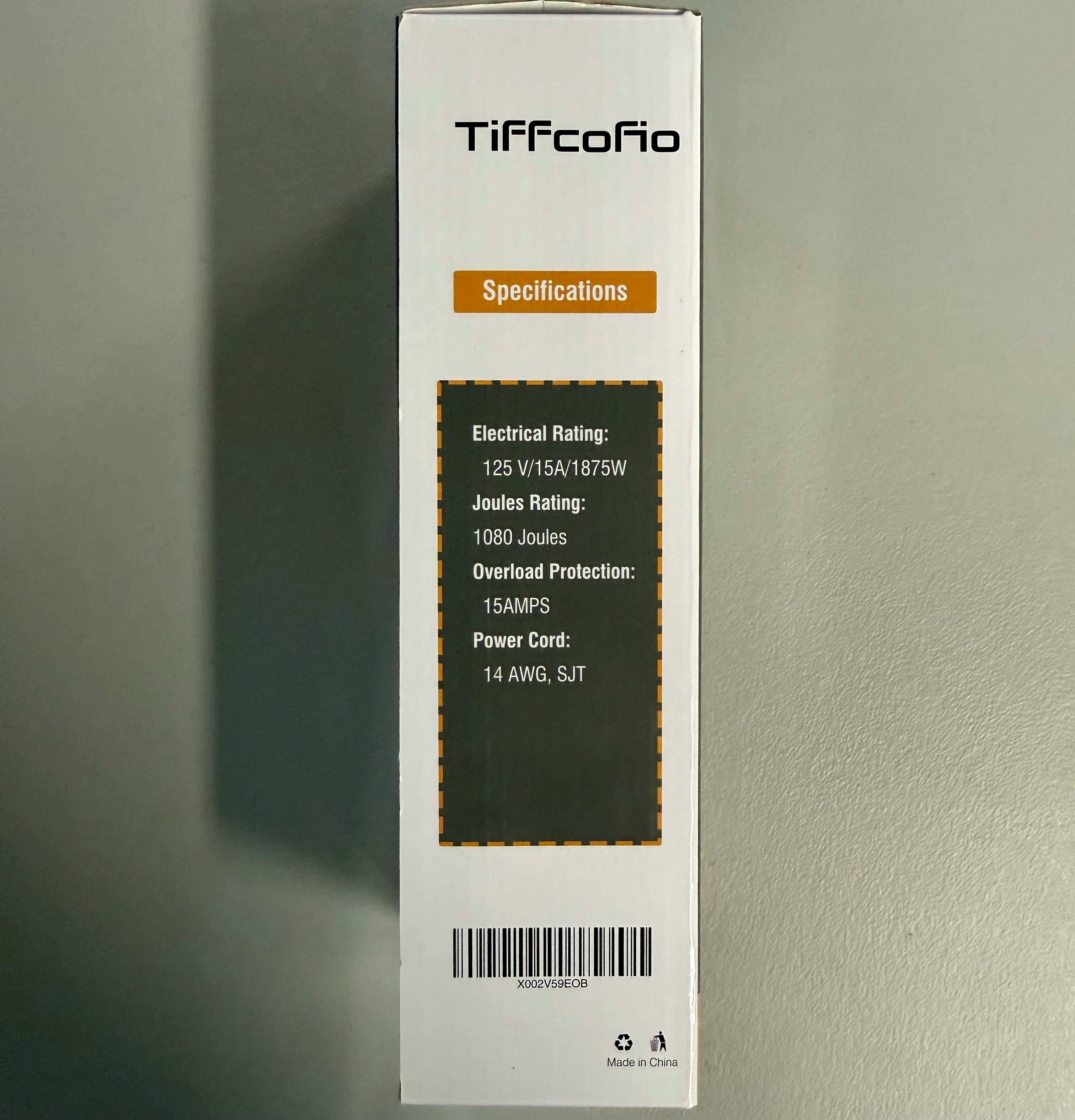 TiFFcoFio Power Strip - 6 Outlet Surge Protector with 4 Feet Cord (Brand New, Sealed)