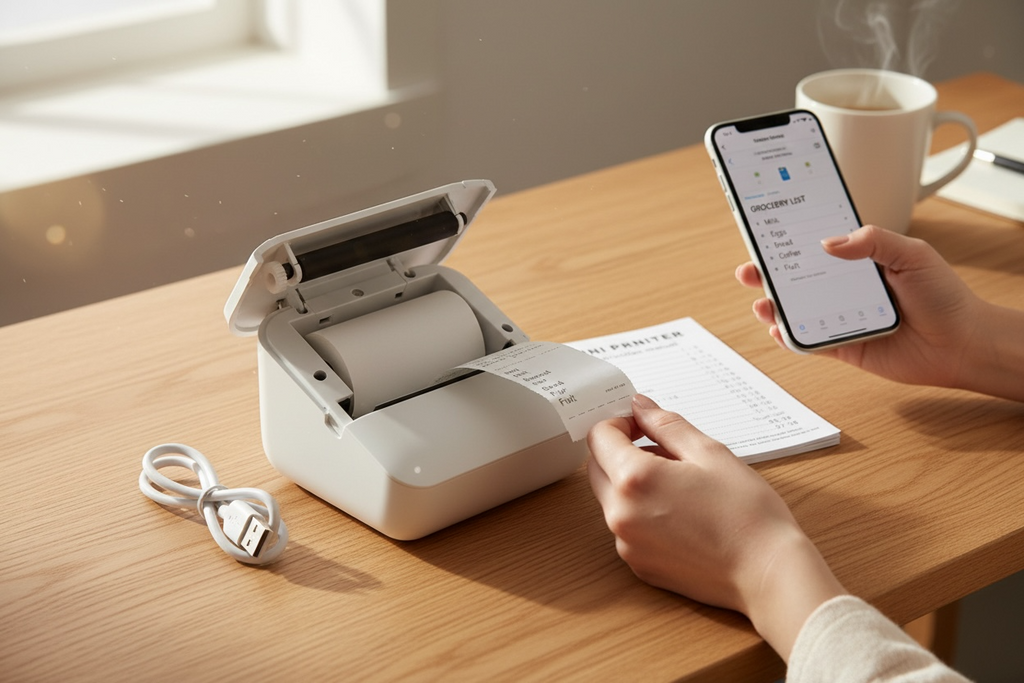 Portable Mini Bluetooth Thermal Printer - Inkless Photo & Label Printer (Open Box Like New)