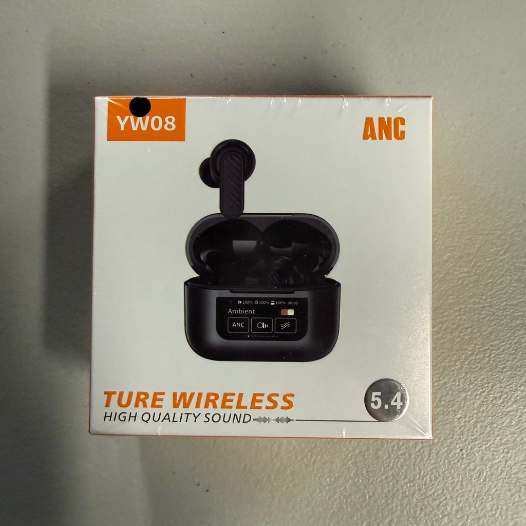 YW08 ANC True Wireless Earbuds - Bluetooth 5.4 with Active Noise Cancellation (Brand New, Sealed)