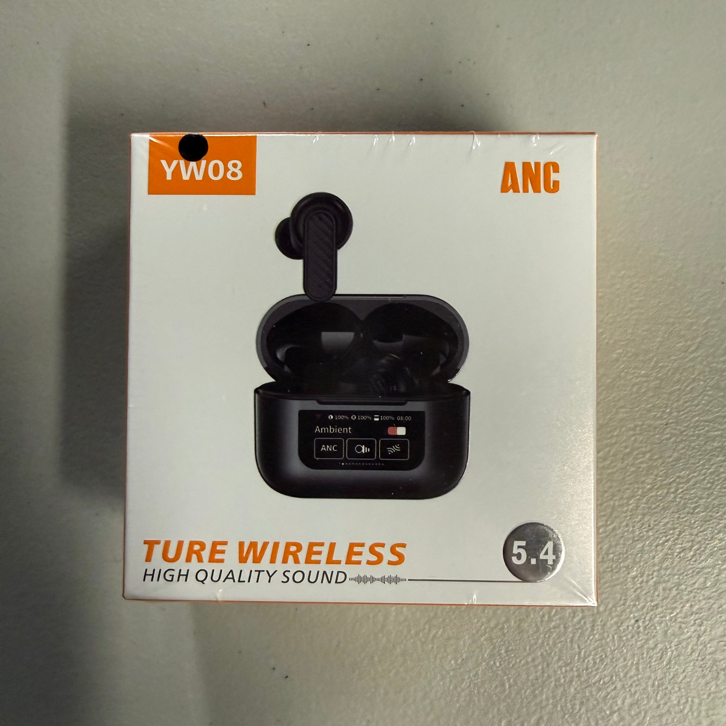 YW08 ANC True Wireless Earbuds - Bluetooth 5.4 with Active Noise Cancellation (Brand New, Sealed)