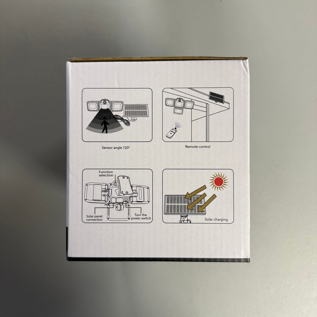 Solar Security Light 192 High Quality LED with Remote Control - 4 Head (Open Box)