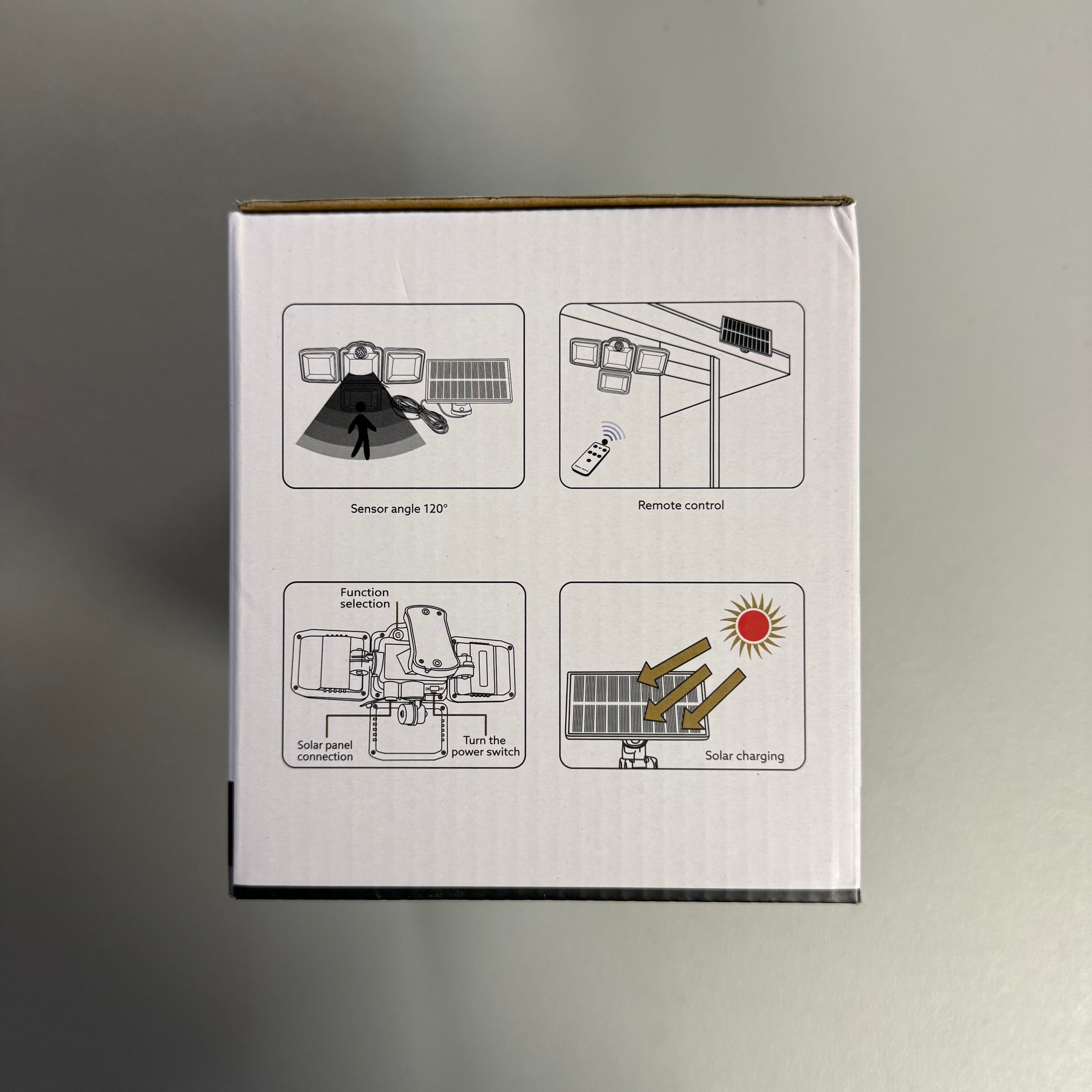 Solar Security Light 192 High Quality LED with Remote Control - 4 Head (Open Box)