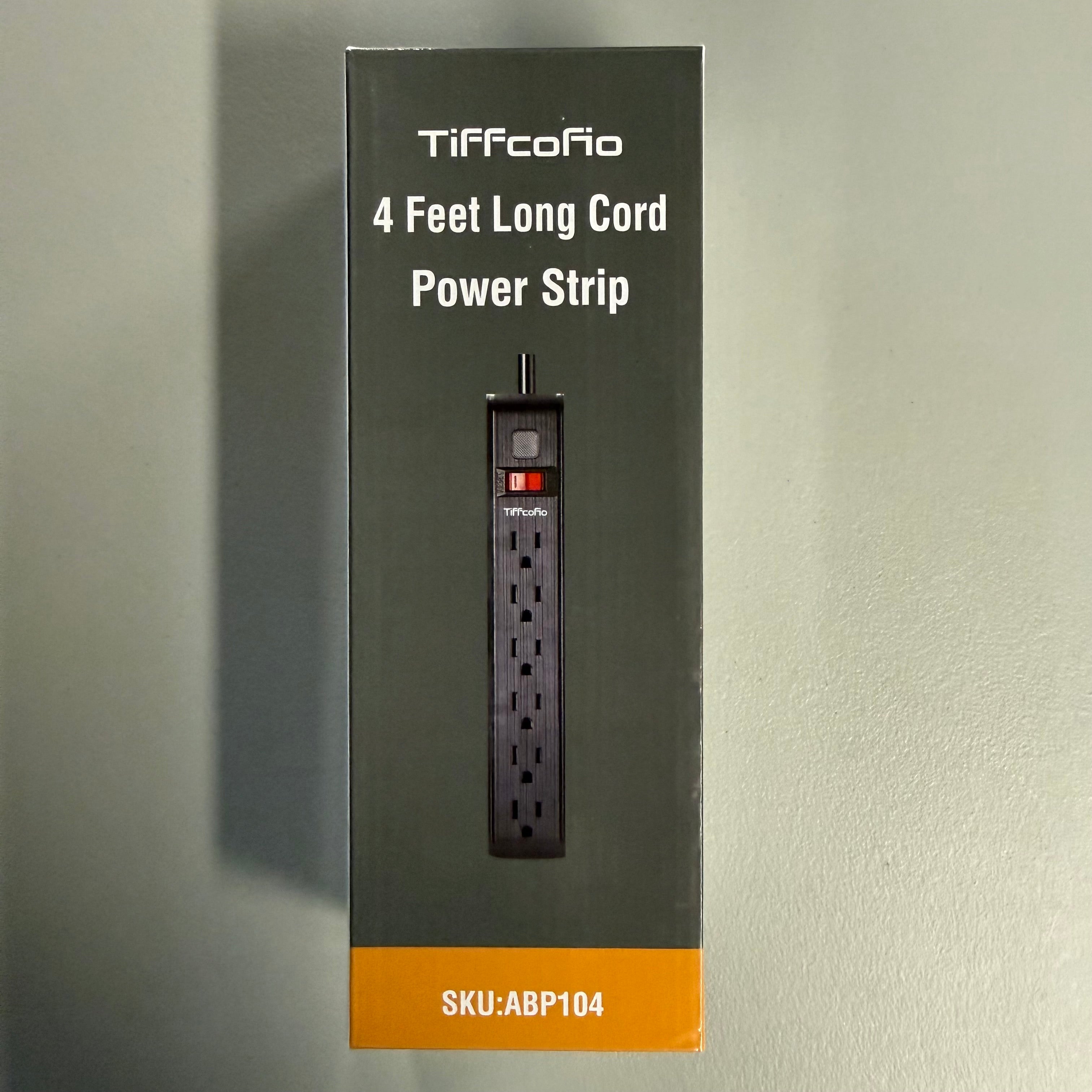 TiFFcoFio Power Strip - 6 Outlet Surge Protector with 4 Feet Cord (Brand New, Sealed)