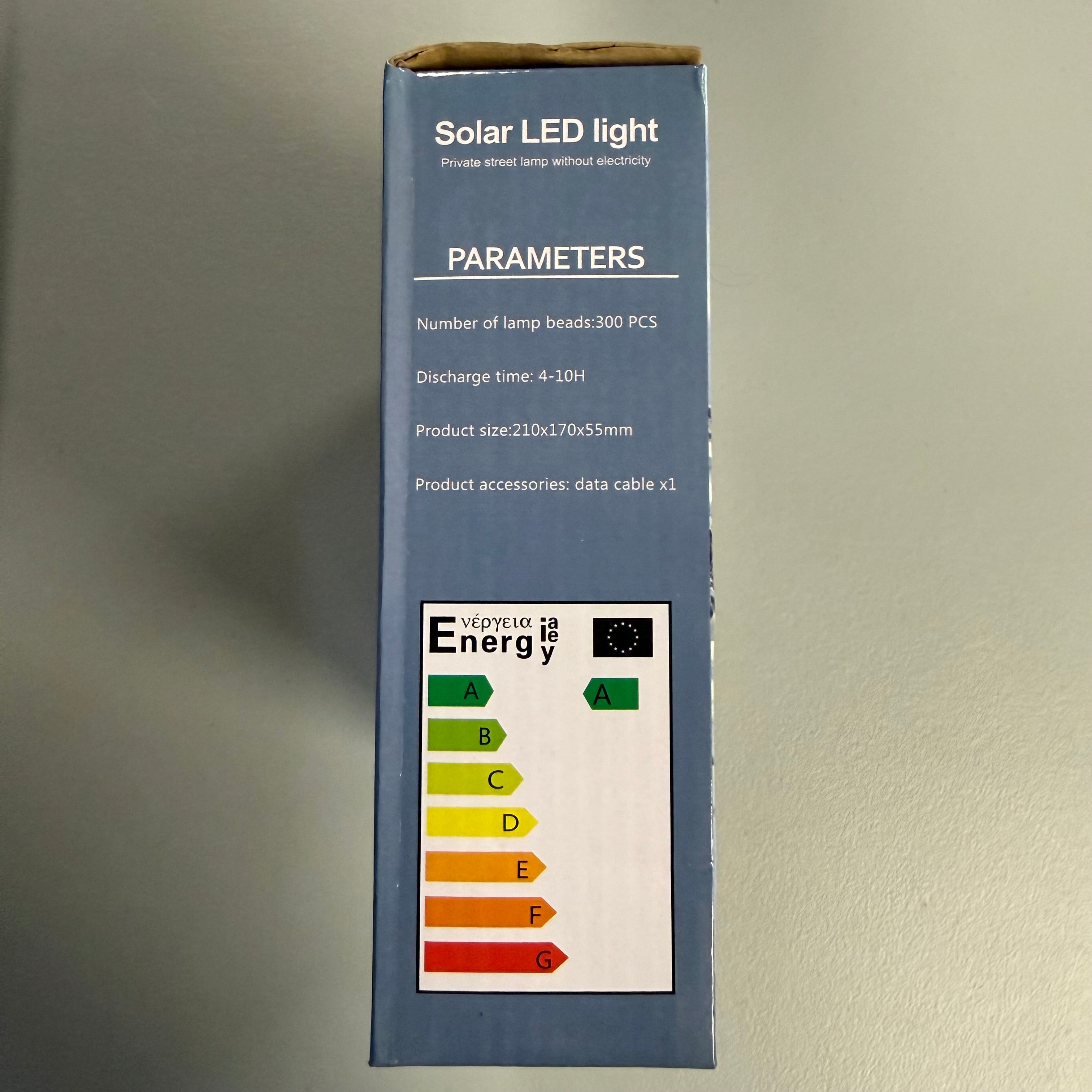 Solar LED Light - 300 LED Outdoor Street Lamp with USB Charging (Open Box, Like New)