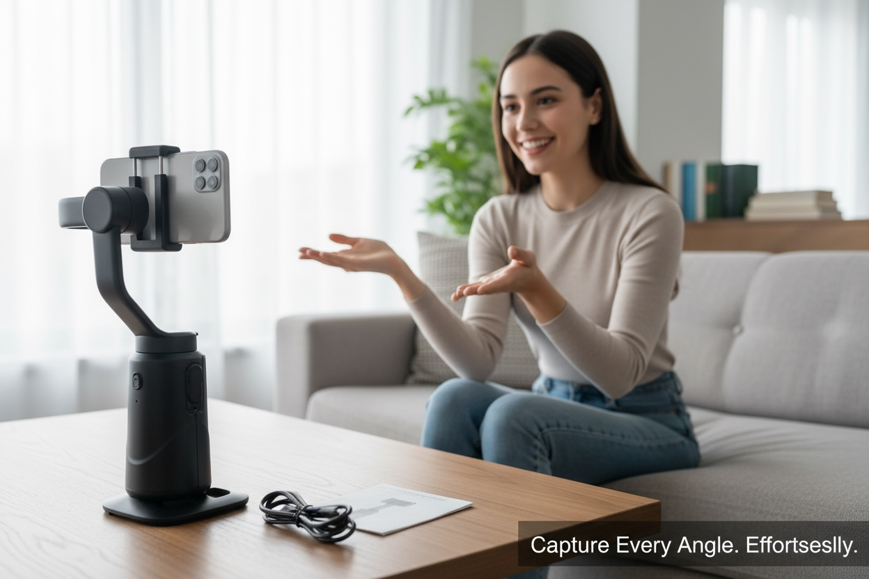 360° Smart Shooting Gimbal Q12 - AI Face Tracking (Open Box Like New)