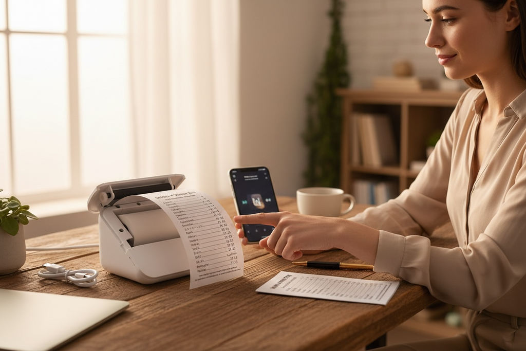 Portable Mini Bluetooth Thermal Printer - Inkless Photo & Label Printer (Open Box Like New)