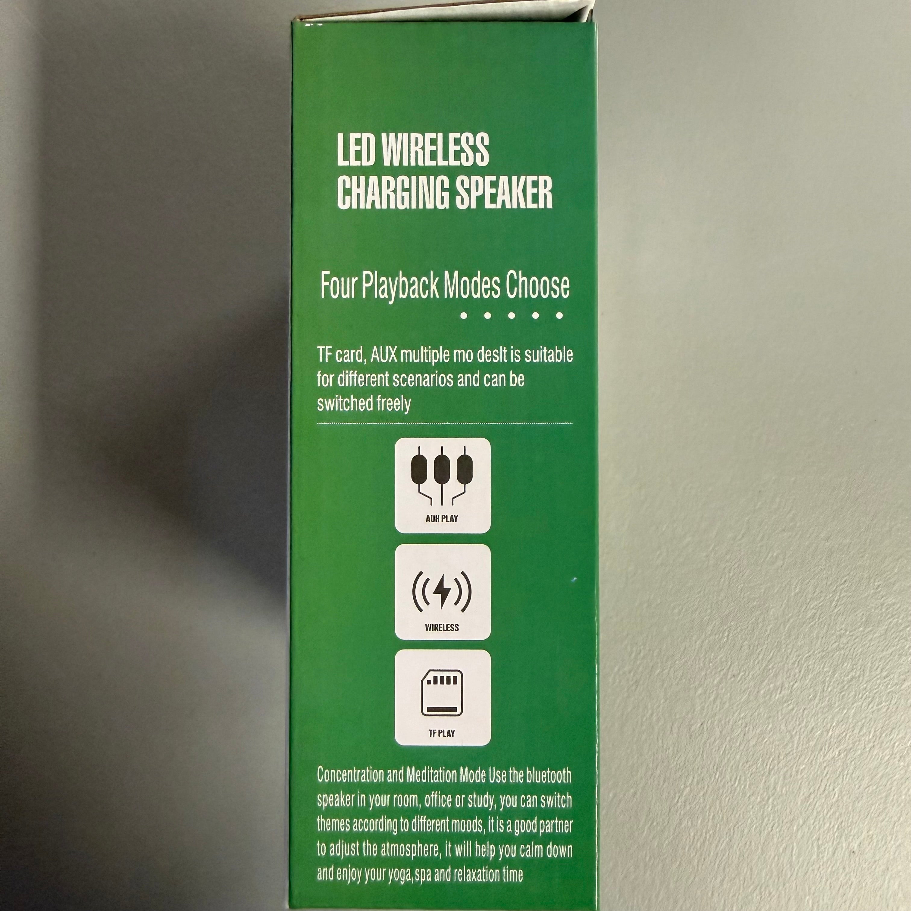 G3mini LED Wireless Charging Speaker - Bluetooth with RGB Lighting & Alarm Clock (Open Box, Like New)