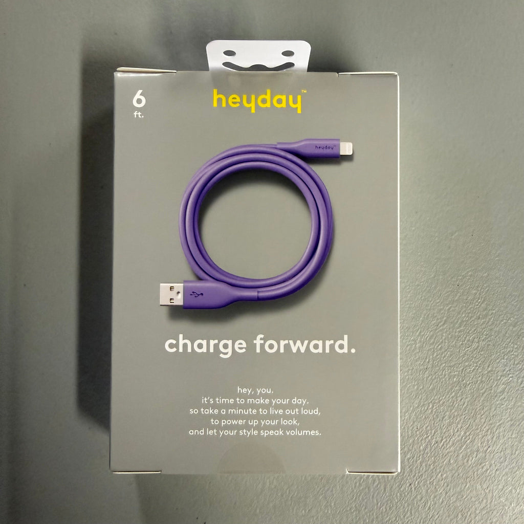 Heyday 6ft Soft-Touch Lightning to USB-A Charging Cable - Purple