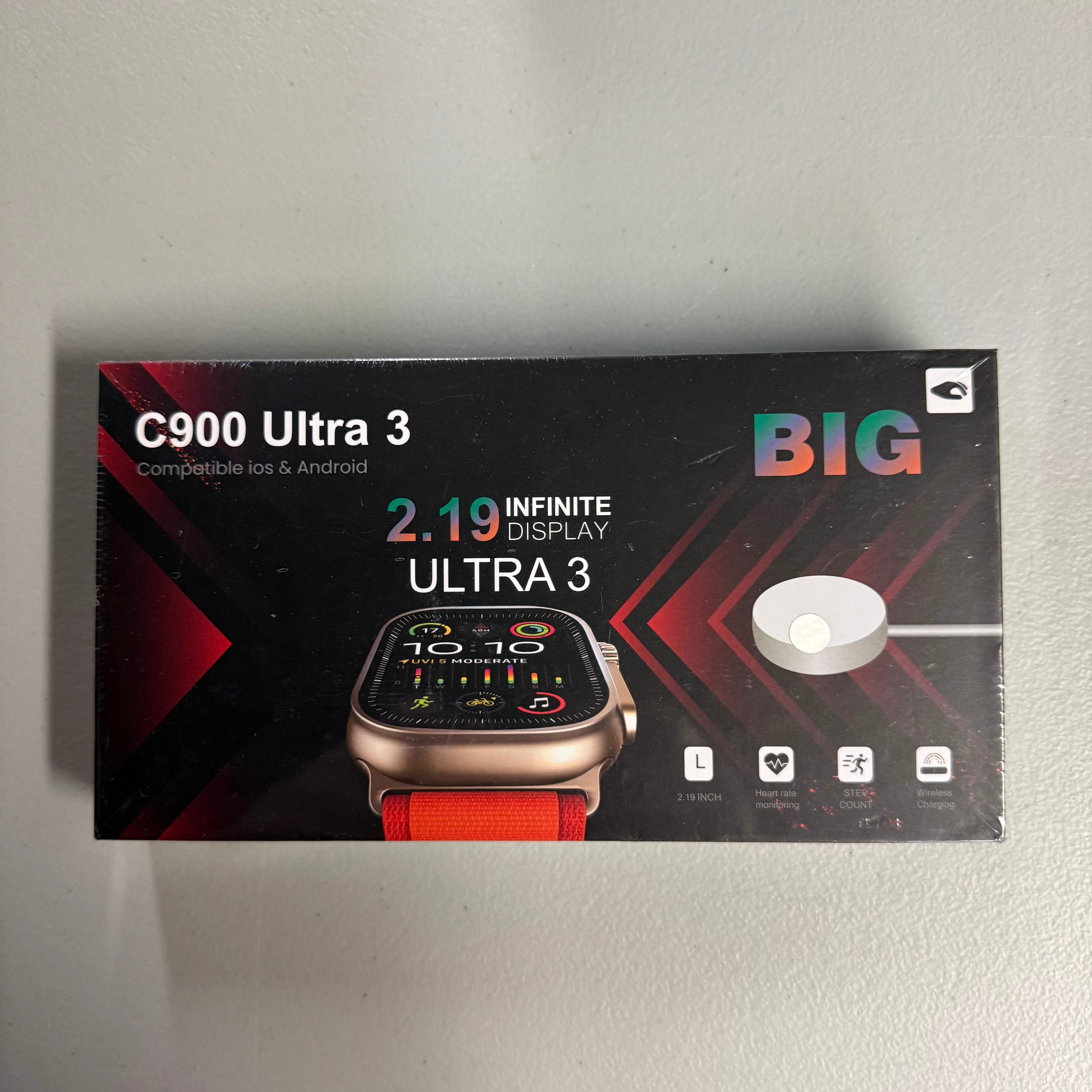 C900 Ultra 3 Smartwatch - 2.19" Infinite Display with Heart Rate Monitor (New)