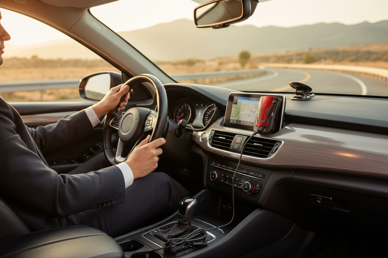 360° Full-Band Radar Detector with GPS & Voice Alerts - Car Speed Testing System (Open Box)
