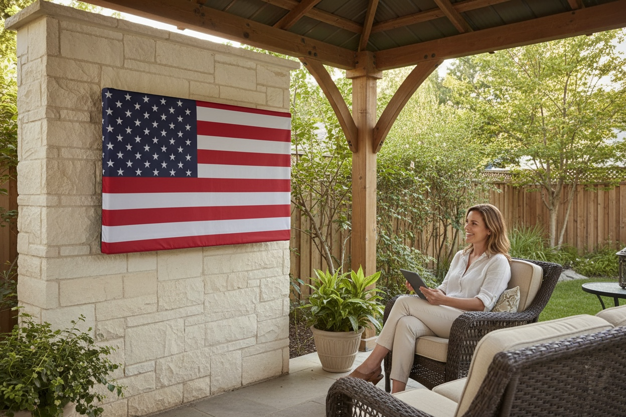 American Flag TV Cover - Fits 30-32 Inch Flat Screen TVs
