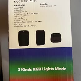 YOCO Y308 Wireless Speaker - Portable Bluetooth Speaker with 3 RGB Light Modes