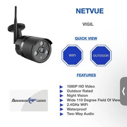 Netvue Vigil Outdoor WiFi Security Camera - 1080P HD Wireless IP Camera with Night Vision