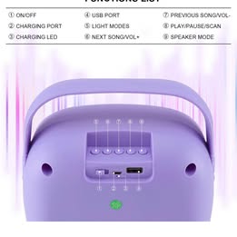 WS-1050BT Mobile Multimedia Speaker - Portable Bluetooth Speaker with RGB LED Lights