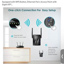 WiFi Range Extender - Dual Band Signal Booster with WPS Button & Ethernet Port
