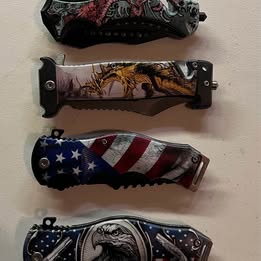 Tactical Folding Knife - Spring Assisted Pocket Knife with Decorative Handle Designs