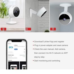 LaView F1 Security Camera 4-Pack - 1080P HD WiFi Indoor Cameras with Night Vision & Motion Detection