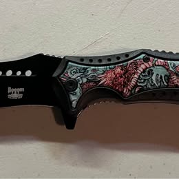 Tactical Folding Knife - Spring Assisted Pocket Knife with Decorative Handle Designs