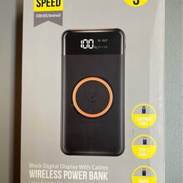 Wireless Power Bank - 10000mAh Portable Charger with Digital Display & Qi Wireless Charging
