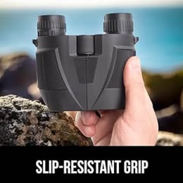 Gorilla Grip Compact Binoculars - Ultra-Compact Folding Binoculars with Slip-Resistant Grip