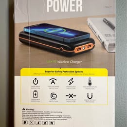 Wireless Power Bank - 10000mAh Portable Charger with Digital Display & Qi Wireless Charging