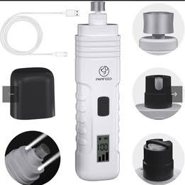 PAPIFEED Electric Pet Nail Grinder - 3-Speed Rechargeable Dog & Cat Nail Trimmer with LCD Display