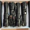 Ultra Long Range Strong Light Flashlight - 4-Pack Tactical LED Flashlights with USB Charging
