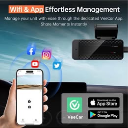 V300 Dash Camera - 2K HD Car Dashboard Camera with Super Night Vision & WiFi App