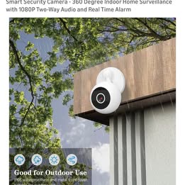 Smart Security Camera - 360 Degree Indoor Home Surveillance with 1080P Two-Way Audio & Real Time Alarm