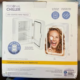 Personal Chiller - LED Lighted Mini Fridge with Mirror Door