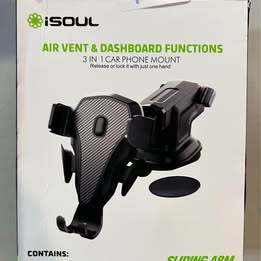 iSOUL 3-in-1 Car Phone Mount - Air Vent & Dashboard Phone Holder