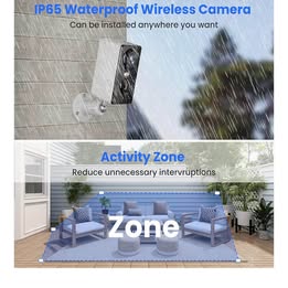 Clemage Wireless Security Camera - IP65 Waterproof WiFi Camera with Smart PIR Motion Detection
