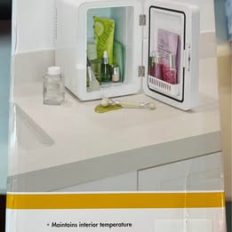 Personal Chiller - LED Lighted Mini Fridge with Mirror Door