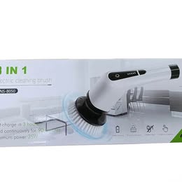 Electric Spin Scrubber - Cordless Power Cleaning Brush with 8 Replaceable Heads & Extension Handle