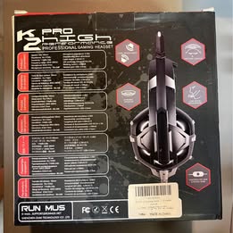 RUN MUS K2 PRO Gaming Headset - Professional Surround Sound Headphones with Mic