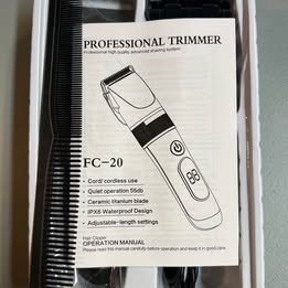 FC-20 Professional Hair Trimmer - Rechargeable Cordless Clipper with Guide Combs