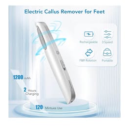 Electric Callus Remover for Feet - Rechargeable Pedicure Tool with 3 Speed Settings (1200 mAh)