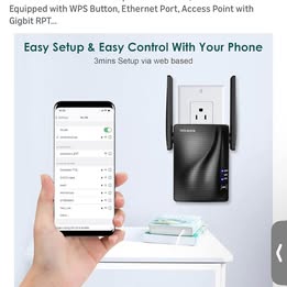 WiFi Range Extender - Dual Band Signal Booster with WPS Button & Ethernet Port