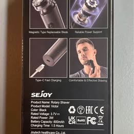 SEJOY Rotary Electric Shaver - Rechargeable 3D Floating Head Razor with Type-C Fast Charging