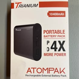 Trianium ATOMPAK 10400mAh Portable Battery Pack - 4X More Power Rechargeable External Battery