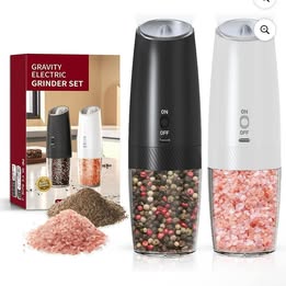 Electric Grinder Set - Gravity Sensor Salt and Pepper Mills with USB-C Charging (2-Pack)